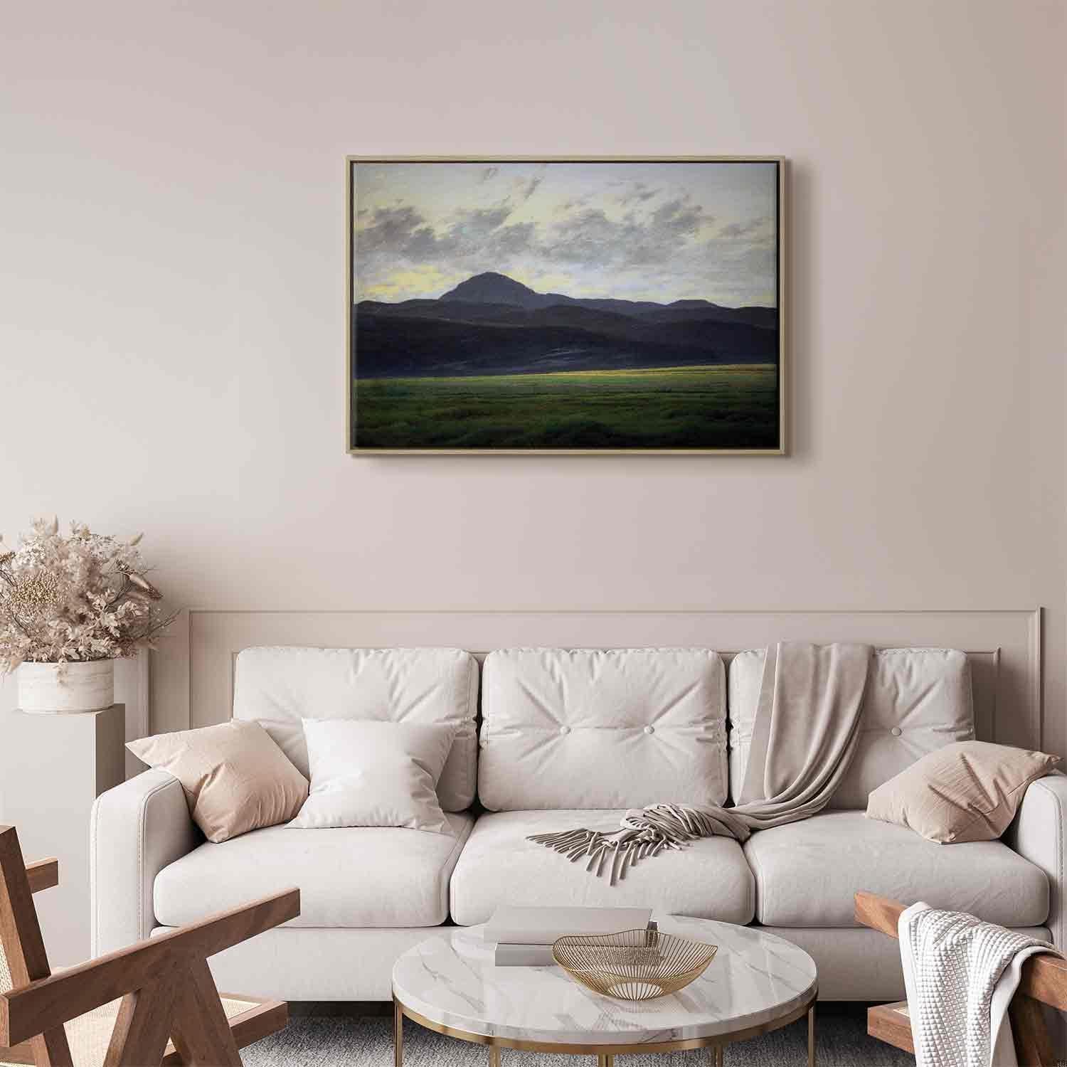 Leinwandbild - Berglandschaft in Böhmen (Caspar David Friedrich) Artgeist
