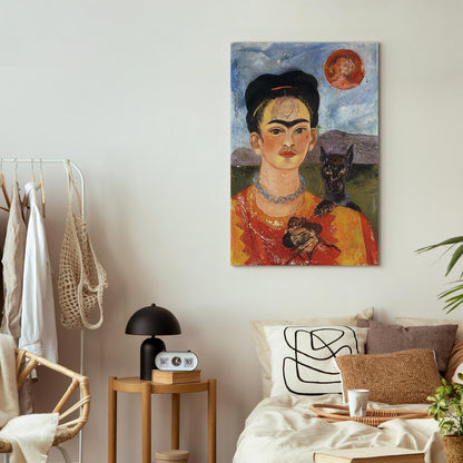 Leinwandbild - Frida Kahlo – Self-Portrait with Diego on My Breast