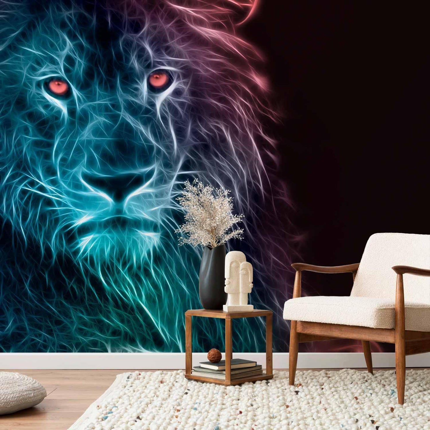 Fototapete - Abstract lion - rainbow Artgeist
