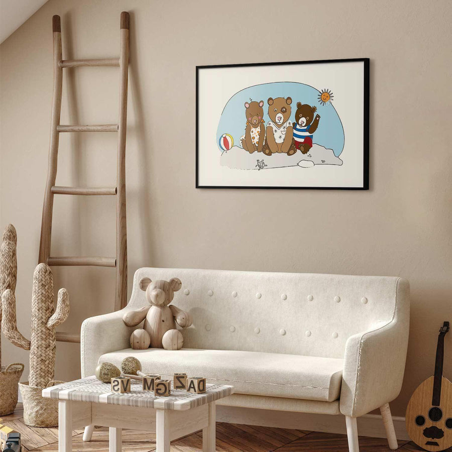 Poster - Bears on the Beach Artgeist