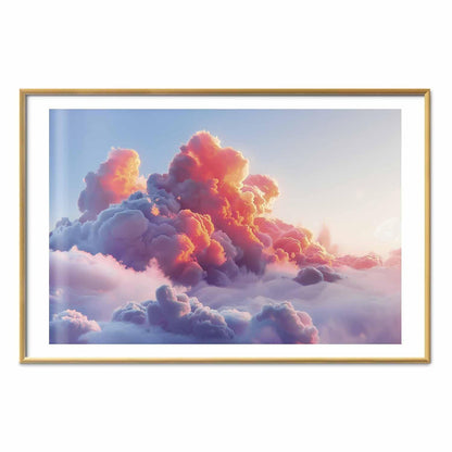 Poster - Dusk Spectacle: Clouds in Shades of Pink and Purple