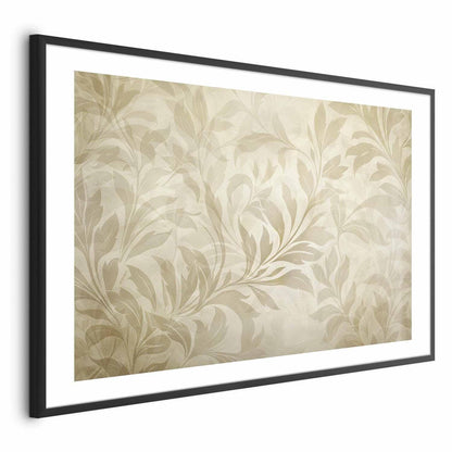 Poster - Sand-colored Leaves and Vines Artgeist