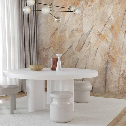 Fototapete - Bird's wings - minimalist close-up on beige feathers with pattern