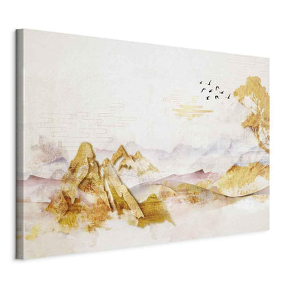 Leinwandbild - Golden Mountains (1 Part) Wide