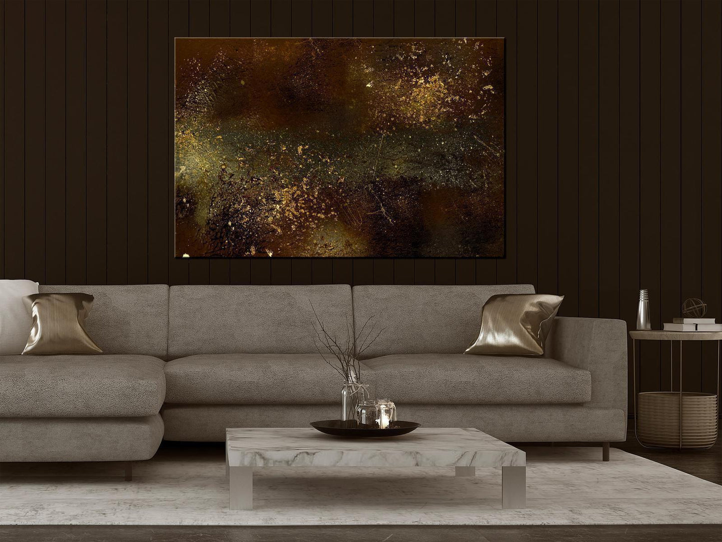 Leinwandbild - Golden Constellation (1 Part) Wide Artgeist