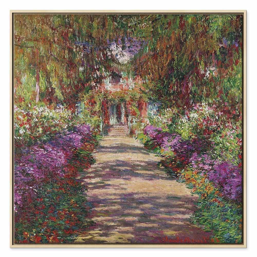 Leinwandbild - Claude Monet – A Pathway in Monet's Garden