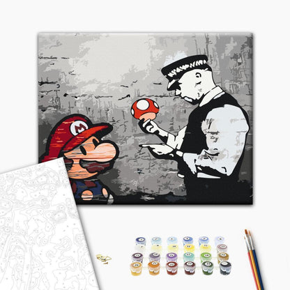 Malen nach Zahlen - Mario (Banksy)