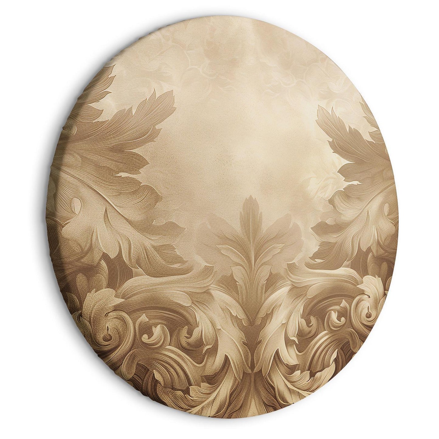 Rundes Wandbild – Barockes Ornament in Sepiafarben