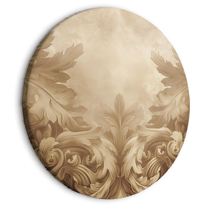 Rundes Wandbild – Barockes Ornament in Sepiafarben