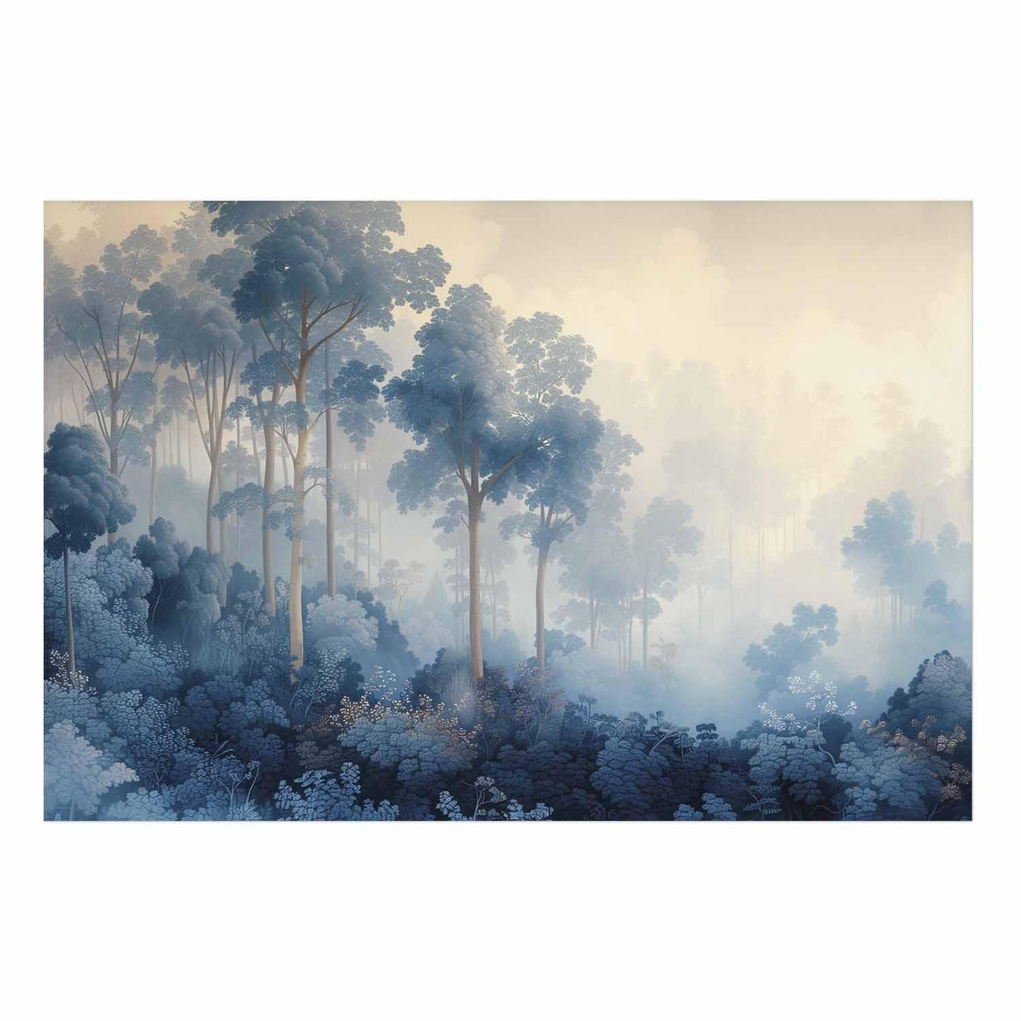 Poster - Forest in Misty Blue Shades