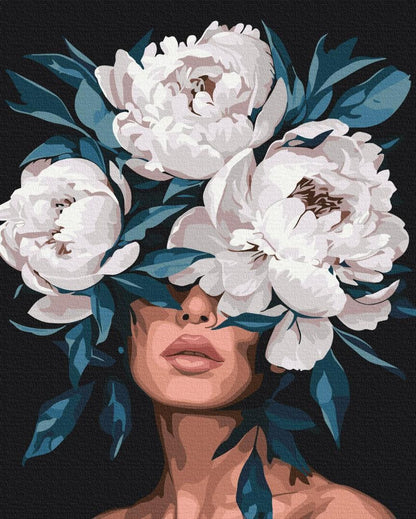 Malen nach Zahlen - Secret of white peonies