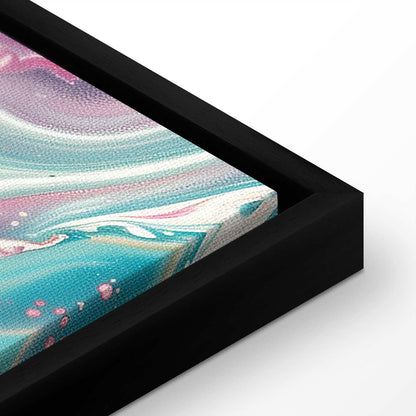 Leinwandbild - Colorful Chaos - Dynamic Shapes in Shades of Pink Yellow and Blue