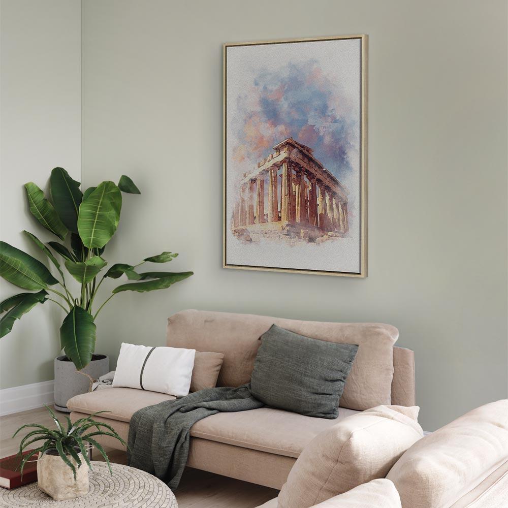 Leinwandbild - Painted Parthenon (1 Part) Vertical