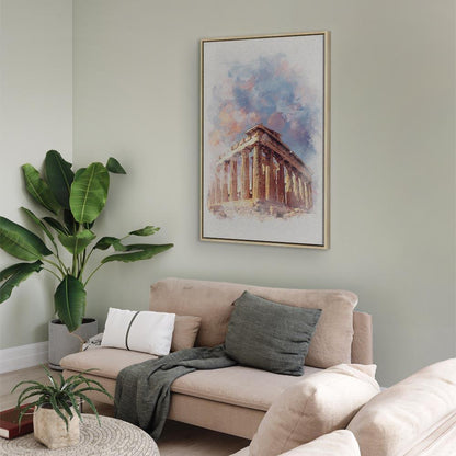 Leinwandbild - Painted Parthenon (1 Part) Vertical