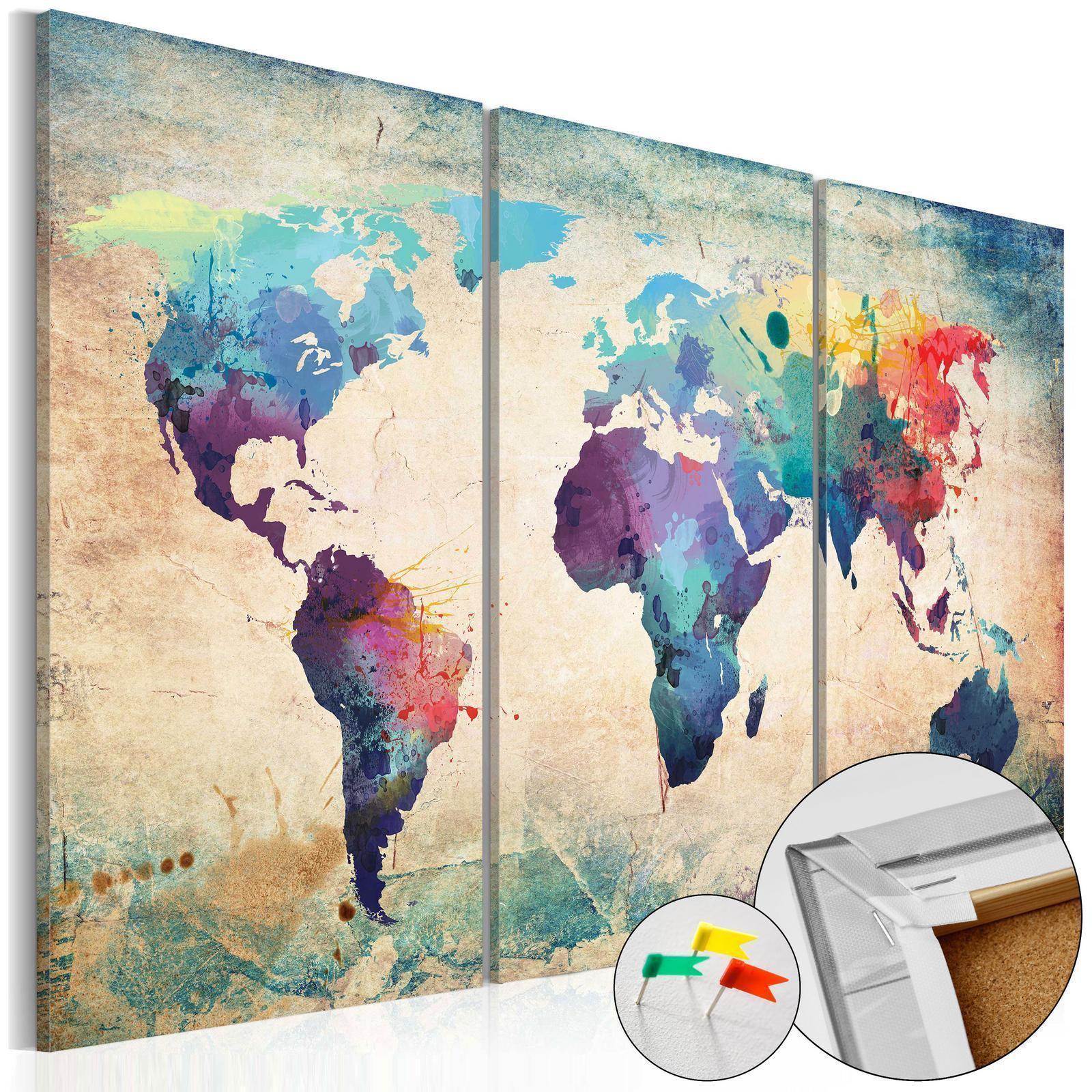 Korkbild - Rainbow Map Artgeist