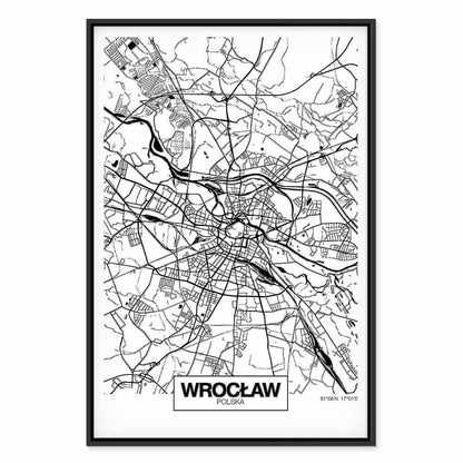 Leinwandbild - City Plan: Wroclaw (1 Part) Vertical