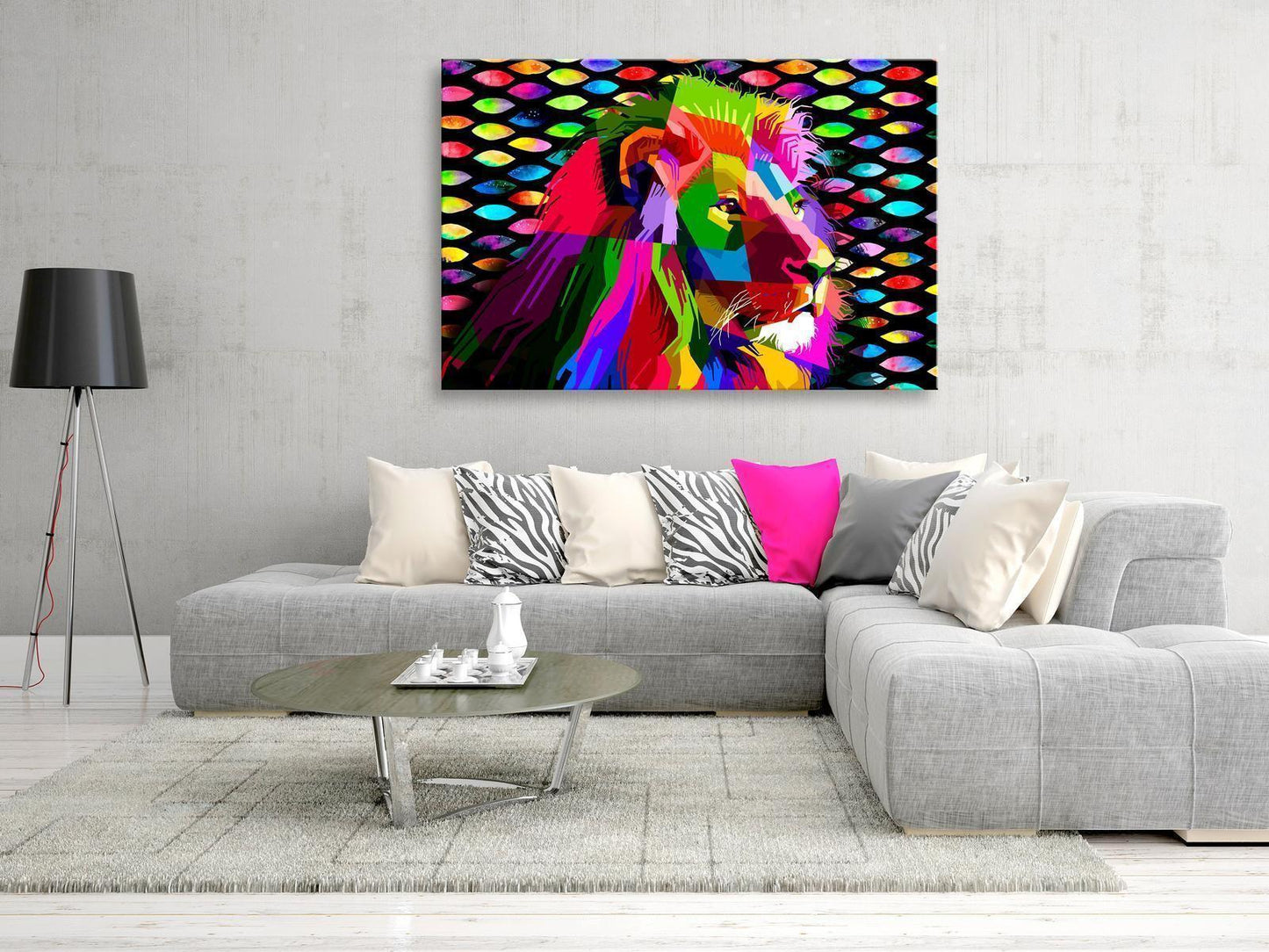 Leinwandbild - Rainbow Lion (1 Part) Wide Artgeist