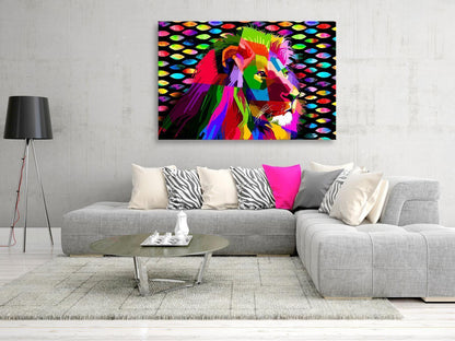 Leinwandbild - Rainbow Lion (1 Part) Wide Artgeist