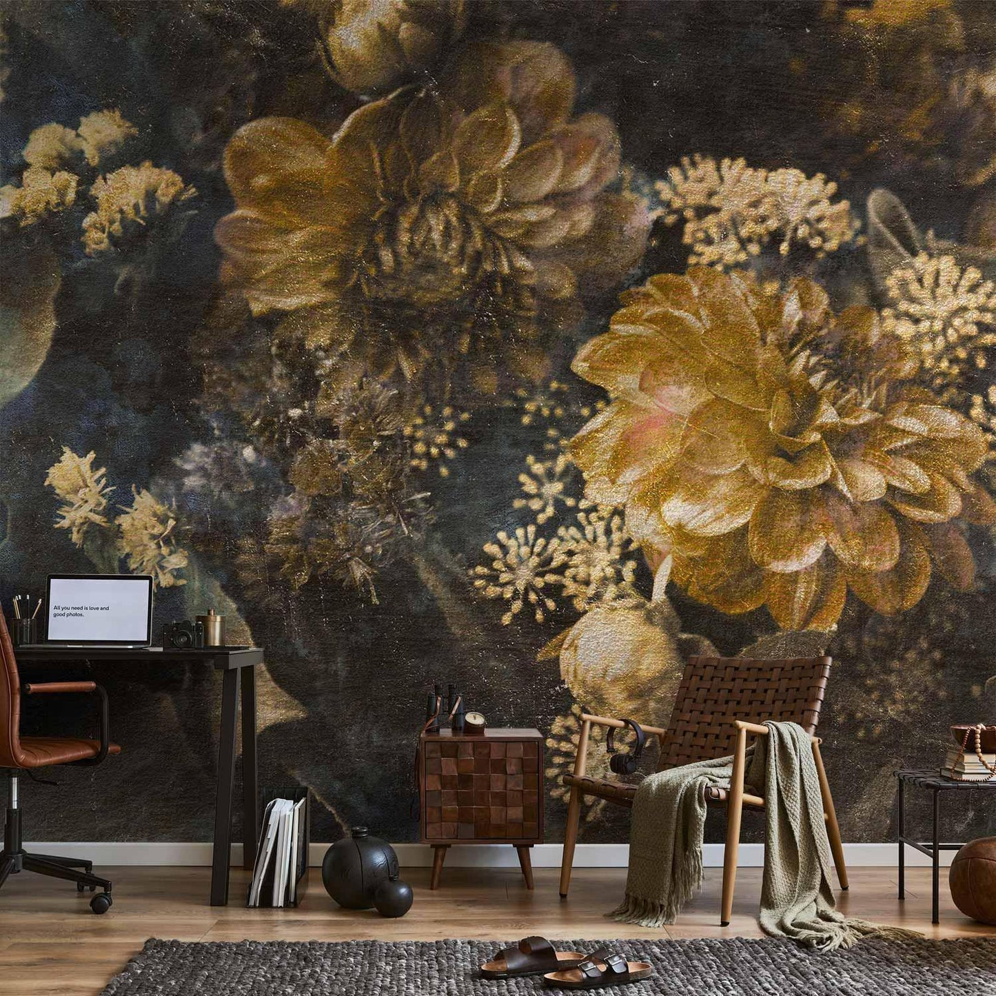 Fototapete - Retro Flowers - Second Variant