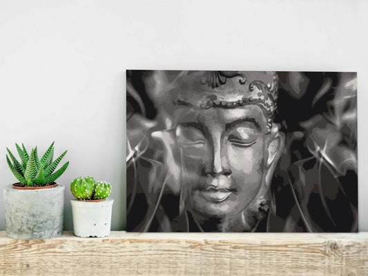Malen nach Zahlen - Buddha in Black and White