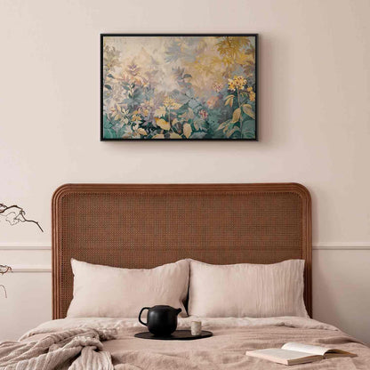 Leinwandbild - Tapestry Pattern with a Meadow and Flowers Kilim with a Spring Motif