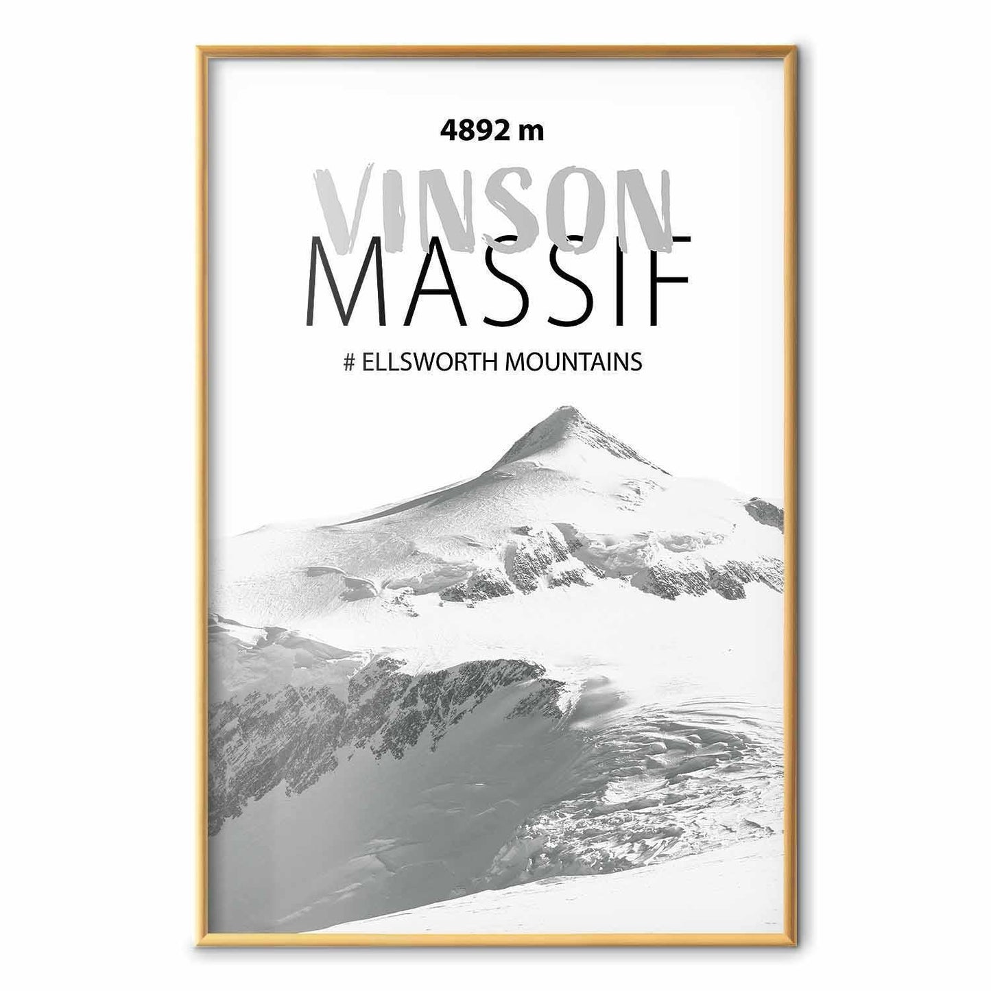 Poster - The majestic Vinson Massif mountain peak, crown of mountains, mountain landscape