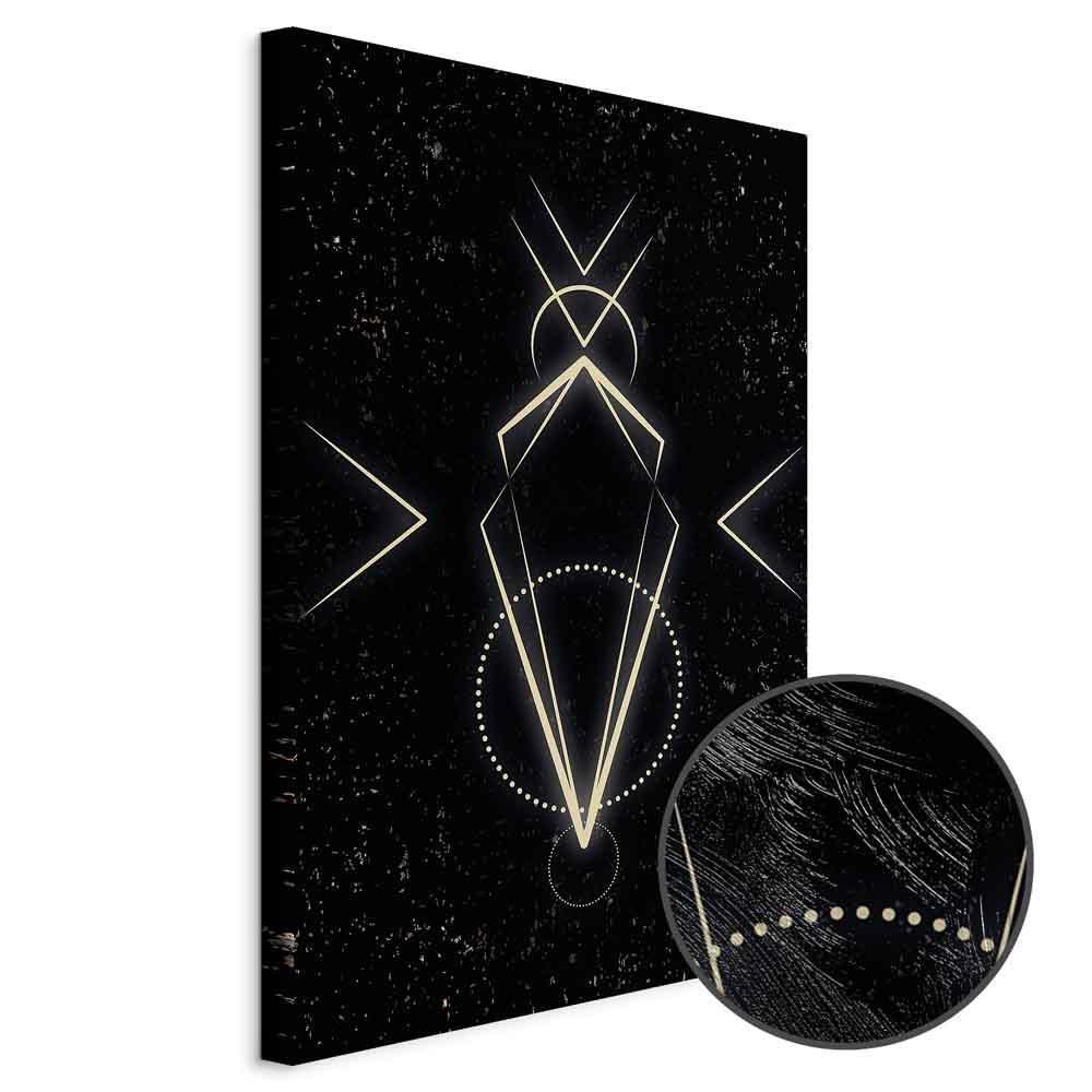 Leinwandbild - Symmetry of Shapes (1-part) - Graphic Motif in Black Shade