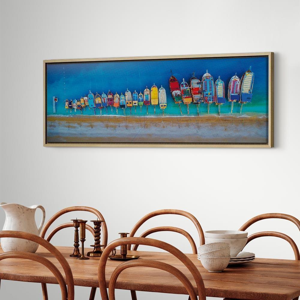 Leinwandbild - Colourful Boats (1 Part) Narrow