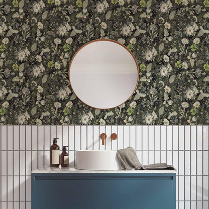 Tapete - Fragrant flowers and herbs - green