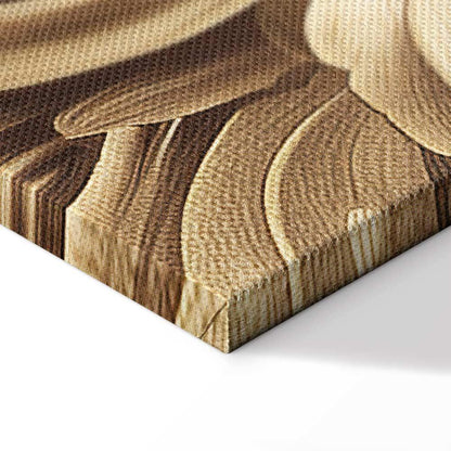 Leinwandbild - Carved Baroque Ornaments Rich Composition in Sepia Colors