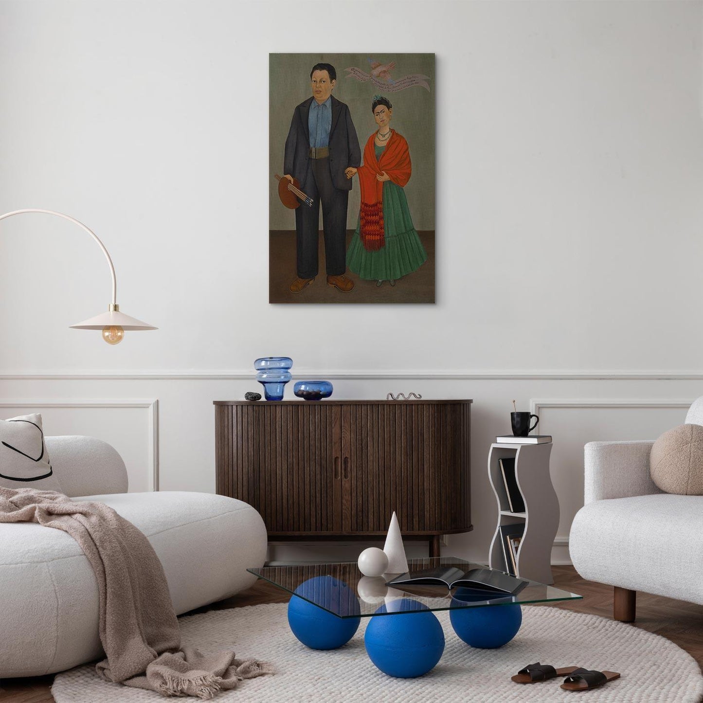 Leinwandbild - Frida Kahlo – Frida and Diego Rivera