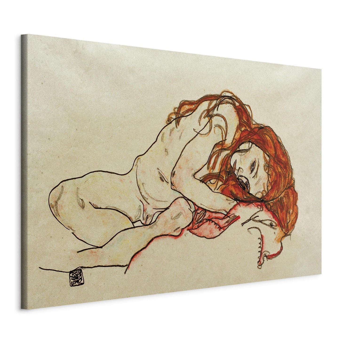 Leinwandbild - Crouched Girl With Bowed Head Artgeist