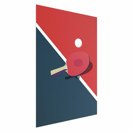 Poster - Table Tennis - Ball and Racket on a Table