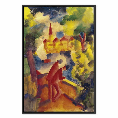 Leinwandbild - August Macke – Men on the Road by the Lake