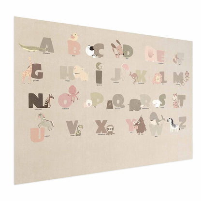 Poster - Beige Alphabet Artgeist