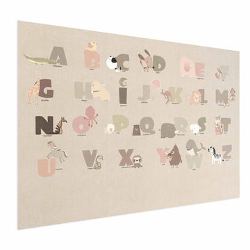Poster - Beige Alphabet Artgeist