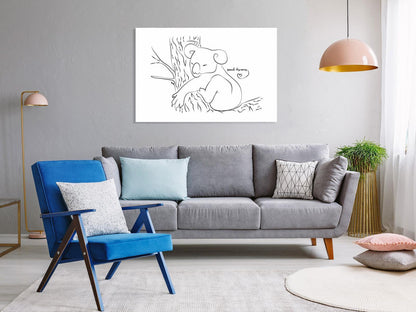 Leinwandbild - Quiet Charm of Nature (1-part) - Sleeping Koala in Black and White Artgeist