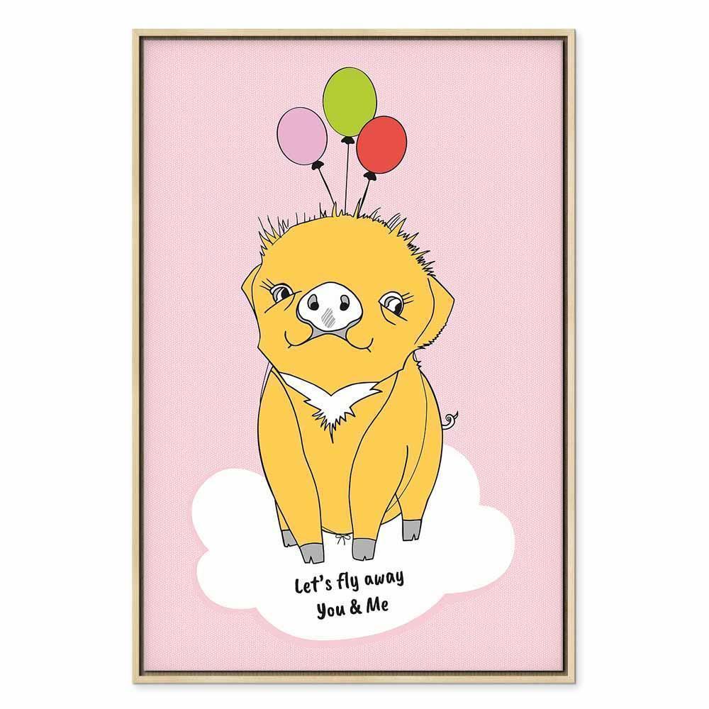 Leinwandbild - Soaring Pig (1 Part) Vertical