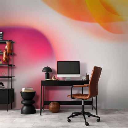 Fototapete - Abstraction - Pink Planet Closest to the Sun on a Light Sky Background