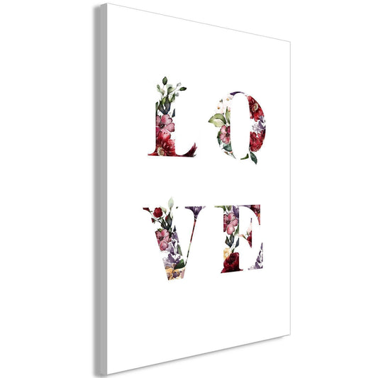 Leinwandbild - Love in Flowers (1 Part) Vertical Artgeist