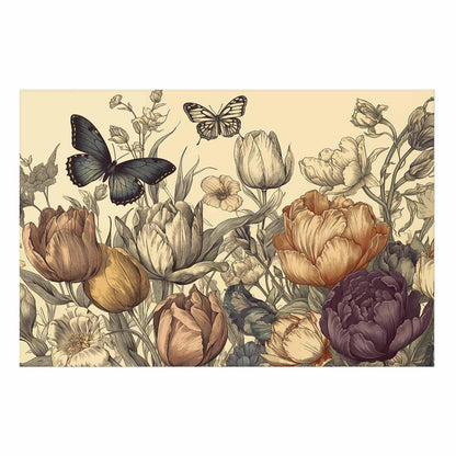 Poster - Colorful Tulips on a Cream Background