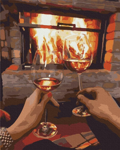 Malen nach Zahlen - An evening by the fireplace