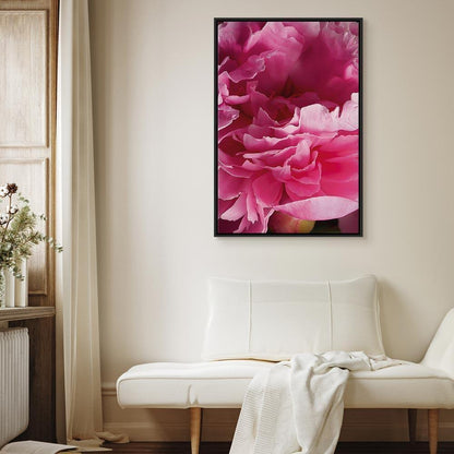 Leinwandbild - Blossom of Beauty (1-part) - Pink Peony Flower Embraced by Nature