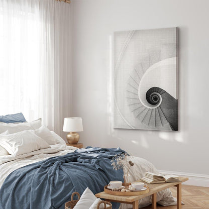 Leinwandbild - White Stairs (1 Part) Vertical