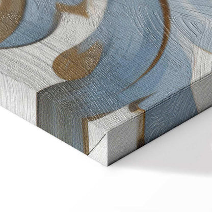 Leinwandbild - Baroque Ornaments in Light Cream-Blue Hues