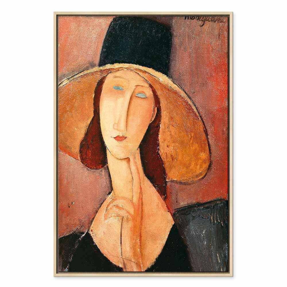 Leinwandbild - Amedeo Modigliani – Portrait of Jeanne Hebuterne in a Large Hat