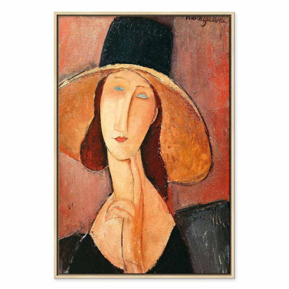 Leinwandbild - Amedeo Modigliani – Portrait of Jeanne Hebuterne in a Large Hat