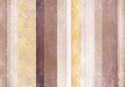 Fototapete - Striped pattern - abstract background in stripes of different colours with gold pattern Artgeist