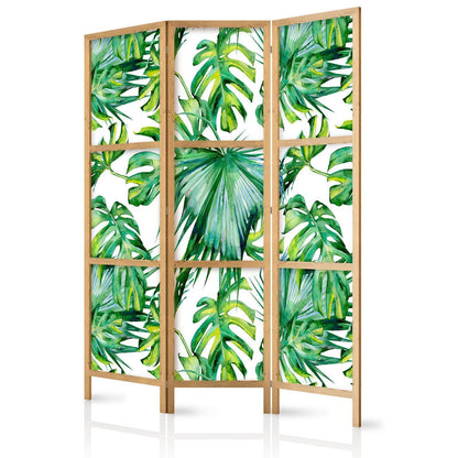 Japanischer Paravent - Monstera and Palm Leaves I Artgeist