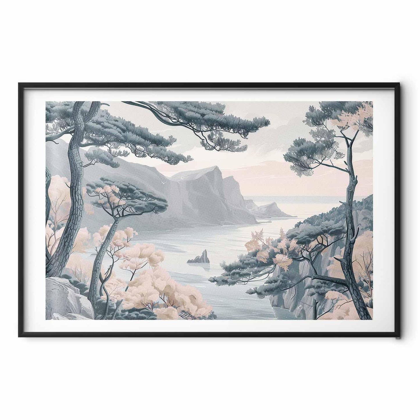 Poster - Blue Coast in Delicate Colors